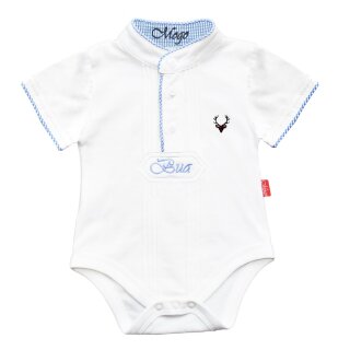 Pfoadl Body kurzarm/blau 6-12 Mon.(74/80) M