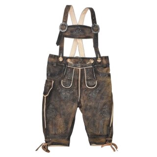 Echte Lederhose "TOM" 3/4 nuss antik