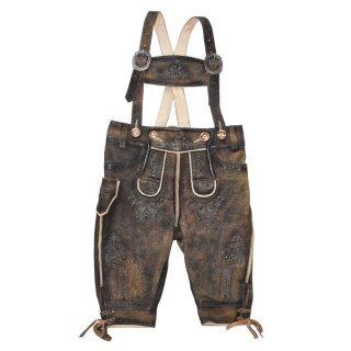 Echte Lederhose "TOM" 3/4 moor antik
