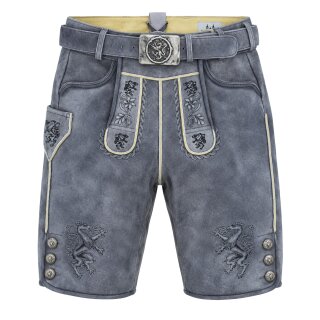 Echte Herrenlederhose aus Wildbockleder "MORITZ" dk.grau
