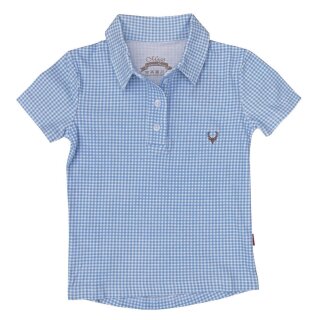 Mogoshirt vichy blau kurzarm 3-4 Jahre (98/104) kM